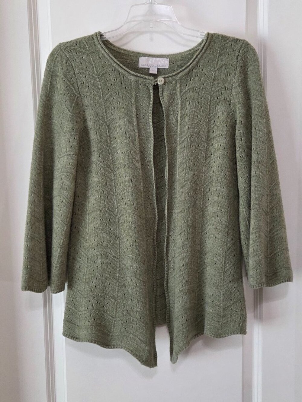 Carolyn Taylor Scalloped Edge Sweater Cardigan, SP